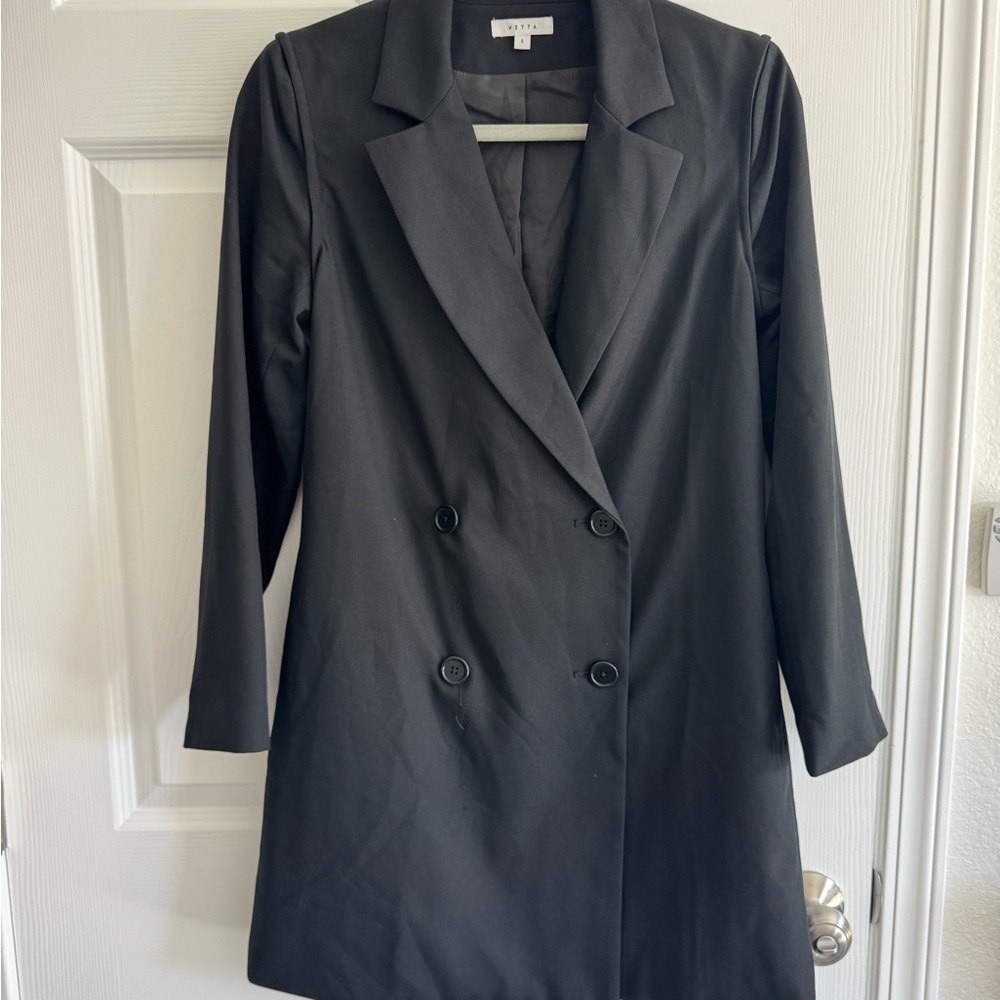Black Double-Breasted convertible blazer dress